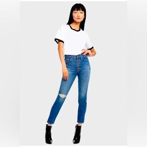 Alice + Olivia 👖 Good High Rise Exposed Button Time Flys Medium Wash 👖 Size 30